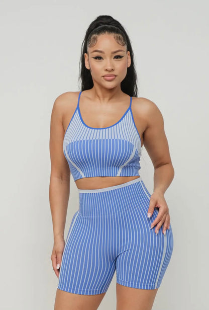 Seamless striped shorts set - The Boss Beauty Boutique