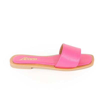 MINDEE Slide with Comfy Detail On Sole-Fuchsia - The Boss Beauty Boutique