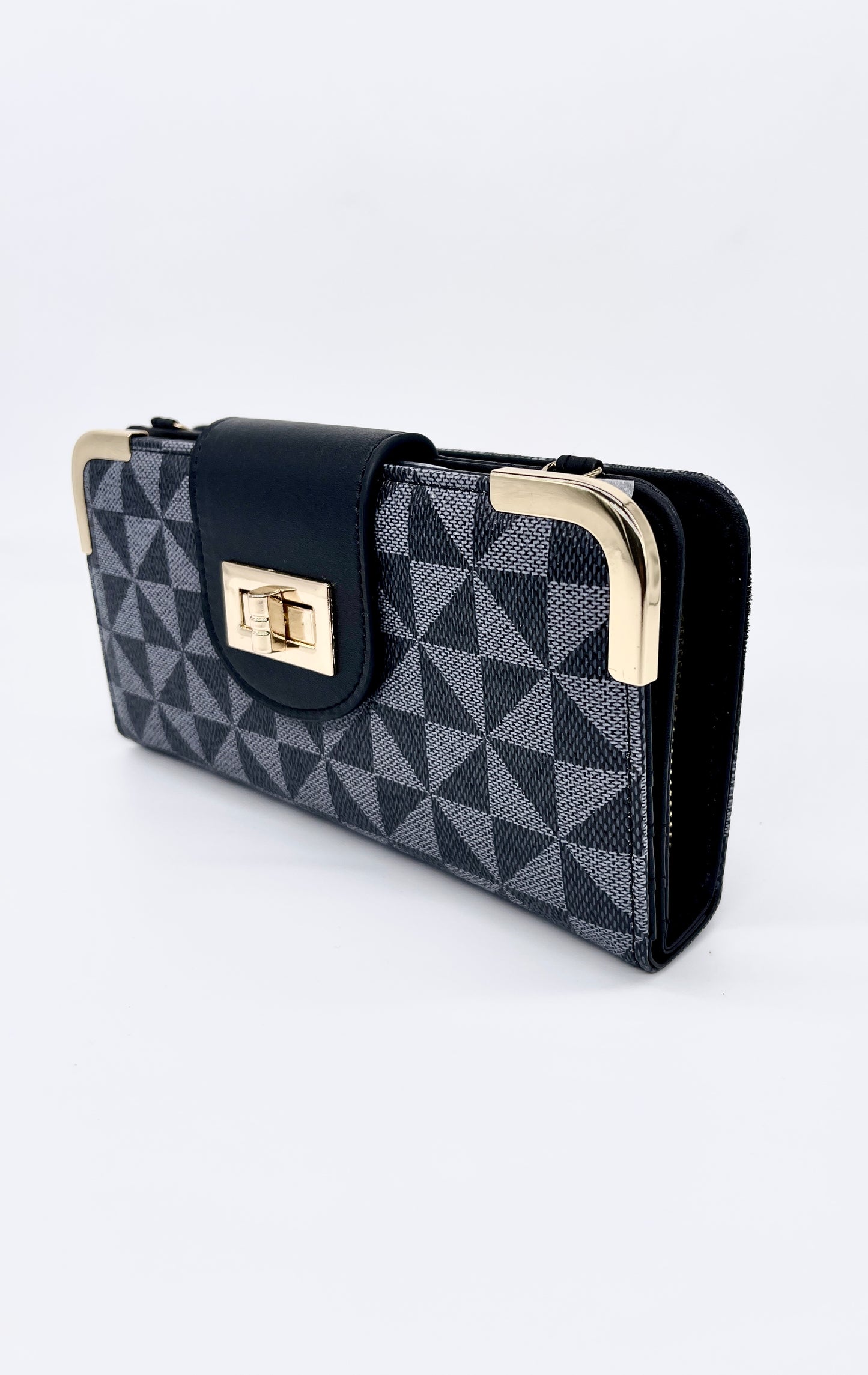 L Wallet(Black/Gray) - The Boss Beauty Boutique