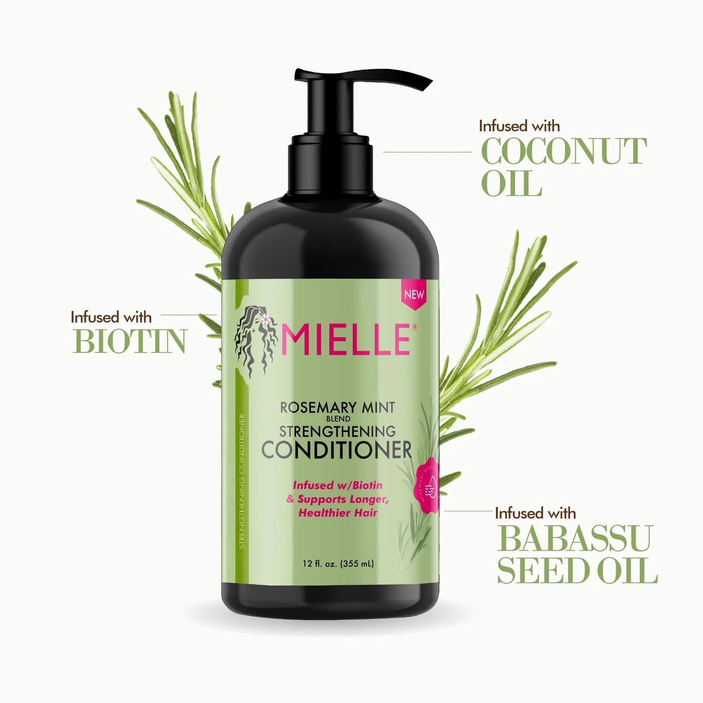 Mielle Rosemary Mint Strengthening Conditioner 12oz - The Boss Beauty Boutique