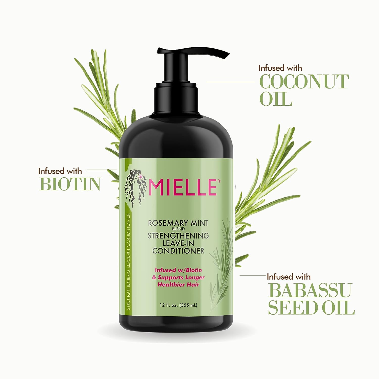 Mielle Rosemary Mint Strengthening Leave-In Conditioner 12oz - The Boss Beauty Boutique