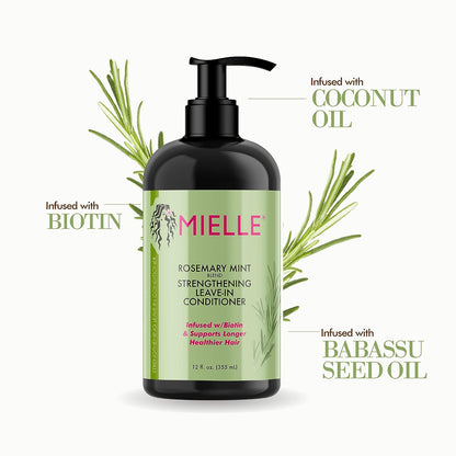 Mielle Rosemary Mint Strengthening Leave-In Conditioner 12oz - The Boss Beauty Boutique