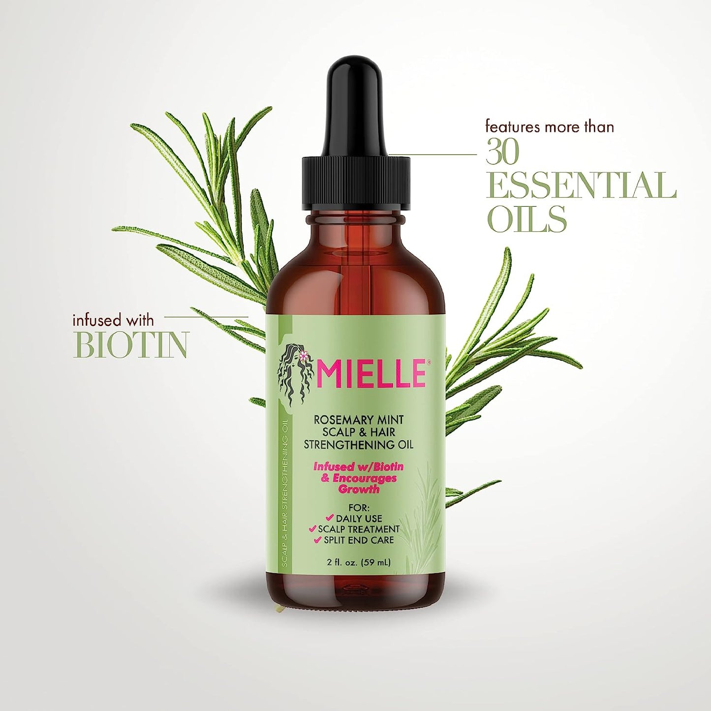 Mielle Rosemary Mint Scalp and Hair Strengthening Oil 2oz - The Boss Beauty Boutique